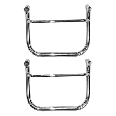 Mounting brackets for Longride saddlebags. Will fit the Longride Heritage Click-on saddlebags and the Longride model specific Iparex & leather saddlebags. Approximate distance between mounting points: 187 mm. 
Note: Is not suitable for click-on system. Only for universal applications. 
