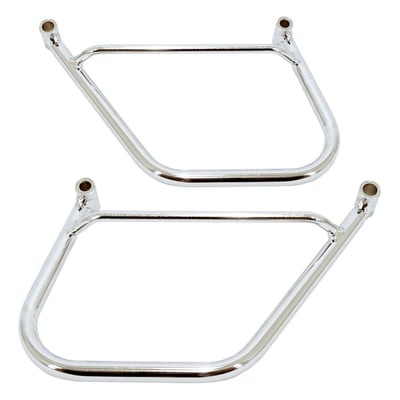 Mounting brackets for Longride saddlebags. Will fit the Longride Heritage Click-on saddlebags and the Longride model specific Iparex & leather saddlebags. Approximate distance between mounting points: 208 mm. 
Note: Is not suitable for click-on system. Only for universal applications.
