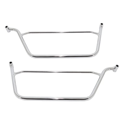 Mounting brackets for Longride saddlebags. Will fit the Longride Heritage Click-on saddlebags and the Longride model specific Iparex & leather saddlebags. Approximate distance between mounting points: 414 mm. 
Note: Is not suitable for click-on system. Only for universal applications.
