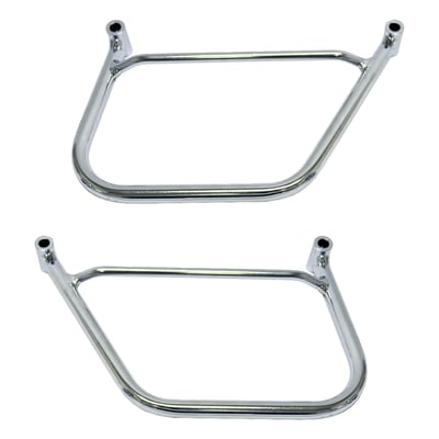 Mounting brackets for Longride saddlebags. Will fit the Longride Heritage Click-on saddlebags and the Longride model specific Iparex & leather saddlebags. Approximate distance between mounting points: 219 mm. 
Note: Is not suitable for click-on system. Only for universal applications.
