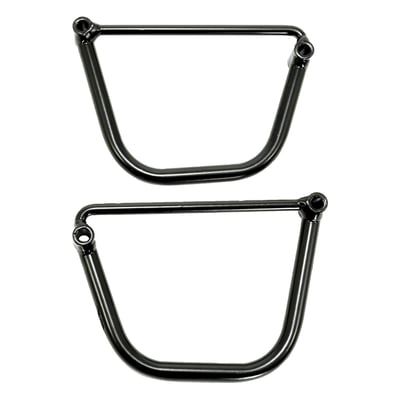Mounting brackets for Longride saddlebags. Will fit the Longride Heritage Click-on saddlebags and the Longride model specific Iparex & leather saddlebags. Approximate distance between mounting points: 166 mm. 
Note: Is not suitable for click-on system. Only for universal applications.
