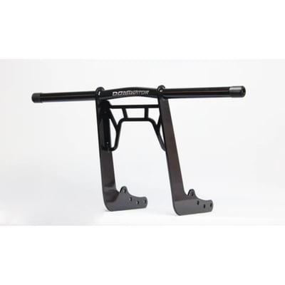 For forward control models. 
Quality steel engine guards made in the European Union, Netherlands. Dominator Motorcycles does what the name implies, dominate the market with high-end quality, durability and style. Crash bars are mild steel and professionally precision TIG welded for ultimate strength. The black powder coated finish is an excellent way of metal protection and provides sturdy and lasting good looks for years to come. Bars come with replaceable Delrin slider ends. Crash bars are compatible with forward control models only. Comes complete with all hardware required for a no-hassle installation. 
- TIG welded mild steel material 
- Gloss black powder coated finish 
- Compatible with forward control models only
- Complete with installation hardware 
- Replaceable Delrin slider ends 
- Dimensions approx. 70cm overall installed width  
- EU made 