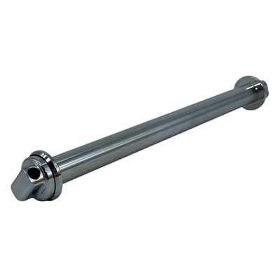 Includes 1" (25.4mm) diameter axle, head washer, nut washer, 12-point nut, retaining ring, and anti-seize. 
Offers great and lasting custom looks. Made from 17-4 series polished stainless steel, which offers sheer and tensile strength comparable to that of chromoly with superior corrosion resistance. Axle will not bend or break and is ball burnished for the toughest bearing surface. Comes with a high quality 12-point stainless steel nut and washer. Nut is secured by a stainless steel e-ring. Comes complete with instructions and anti-seize. 
OEM replacement reference 41114-06, 41114-06A. 
Note: Axle and nut must be 100% clean before installation and coated with provided anti-seize (Loctite LB8012). This includes 'test fitting / hand tightening'. Cleaning axle, threads and anti-seize coating remains applicable when reinstalling after servicing wheel. 
