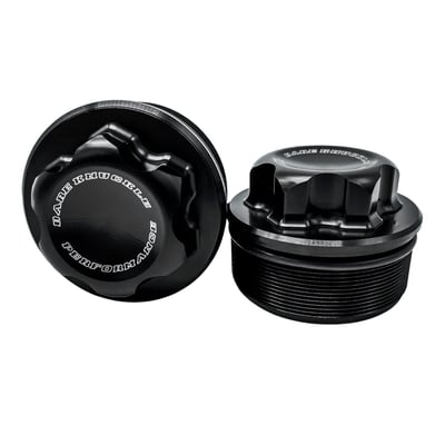 Gloss black anodized finish, with 'Bare Knuckle Performance' text, showing your good taste in the details. Complete with O-rings. 