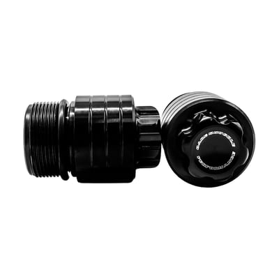 1" (25.4mm) extension. 
Quickest, easiest way to extend your front end to give your bike that bit of extra ground clearance 
- Black anodized finish 
- Precision machined aluminum 
- Witness marks make fine height adjustment quick 
- Complete with O-rings  