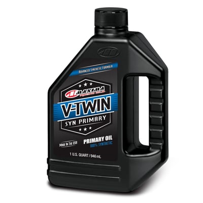 1 quart (946cc) can. 
Full synthetic, ester-based oil formulated specifically for use in high performance V-Twin primary chain cases. Surface-active, oxidatively stable formulation maintains excellent film thickness and viscosity stability across all operating temperatures for maximum chain and gear protection. Advanced formula ensures optimal clutch engagement, prevents slippage and minimizes chain and sprocket wear. 