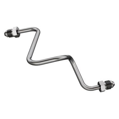 High polished stainless steel. ABS out to right hand caliper