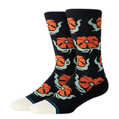 Stance is an American sock brand that has taken the sock concept to a completely new level. With their expressive prints and designs they live up to their slogan 'The Uncommon Thread' all too well. A classic sock height that hits the mid-point of your lower leg. Features moderate cushioning throughout the sock for a secure fit with enhanced impact protection, combed cotton blend, deep heel pockets complement your arch with that feel-good fit and seamless toe closure for an anti-friction finish your feet will love. Stance stands for creativity and unusual designs on socks for every day.

• Crew
• Combed cotton blend
• Medium cushioning
• Targeted cushioning
• Engineered arch support
• Seamless toe closure
• Deep heel pocket
• Mix of combed cotton, polyester, nylon and elastane