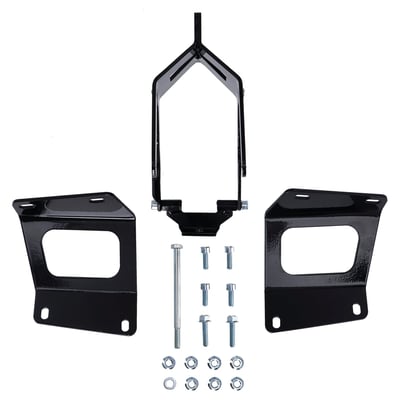 Used to install a 22-up FXLRST Low Rider ST 117 fairing (OEM ref. 57001562) for a Club Style transformation. 
Black powder coated steel. 
Comes complete with installation hardware.  
Note: See 701687 for the lower bracket