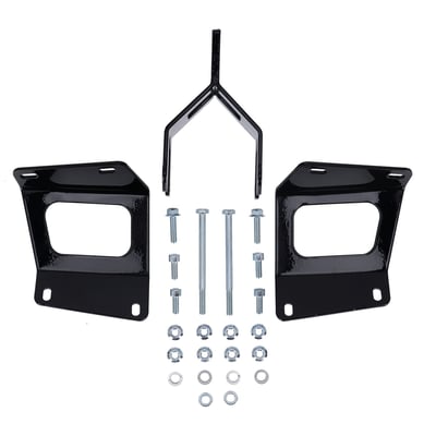 Used to install a 22-up FXLRST Low Rider ST 117 fairing (OEM ref. 57001562) for a Club Style transformation. 
Black powder coated steel. 
Comes complete with installation hardware.  
Note: See 701688 for the required lower bracket. 
Note: See 701444 for the optional headlamp bracket mount kit, which it is not included in the Dominator fairing brackets, to install the headlamp. 