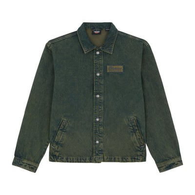 The men’s Lewistown Denim jacket is a regular fit coach jacket, made with 100% 11OZ cotton denim. Featuring angled welt pockets, metal snap closures, and heritage inspired Dickies logo on left chest. A stylish and modern take on a classic style for everyday, built to be durable and comfortable.
Materials: 100% 11OZ COTTON DENIM.