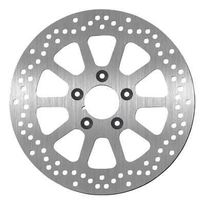 11.5" / 292mm O.D, 56.3mm I.D., 8.5mm (5/16") counterbored mounting holes. 5.0mm thick. Mount style 'B'. 
OEM replacement reference 44260-00, 44156-00 & 44360-00A. 

SBS brake discs fit standard H-D 5-bolt hubs. Model year applications and OEM H-D part numbers are given for reference only and may feature a custom styling. Check mounting style details for use in custom applications. 
All SBS brake discs are made of a high quality stainless steel, alloyed with a high carbon content, to offer excellent brake performance and reliable stopping power in any condition. All brake discs are EU manufactured by craftsmen using high-end grinding machines for a perfectly flat disc that will work without noise or vibrations. 
- High quality stainless steel with high carbon content 
- Installs like stock 
- Perfect brake performance & stopping power under all conditions 
- Long life 
- High comfort level – no noise, no vibrations 
- High temperature resistance 
- Anti-corrosion treatment 
- Perfect suitable for all SBS brake pad compounds 
- Heat-treated stainless steel center hubs  