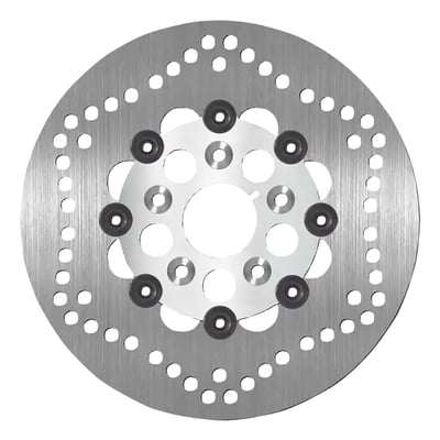 10" / 254mm O.D., 50.8mm I.D. 8.5mm (5/16") counterbored mounting holes with 3.25" bolt circle / mount hole to hole distance 48.6mm. 5mm thick. Mount style 'G'. OEM replacement reference 41813-79. 

SBS brake discs fit standard H-D 5-bolt hubs. Model year applications and OEM H-D part numbers are given for reference only and may feature a custom styling. Check mounting style details for use in custom applications. 
All SBS brake discs are made of a high quality stainless steel, alloyed with a high carbon content, to offer excellent brake performance and reliable stopping power in any condition. All brake discs are EU manufactured by craftsmen using high-end grinding machines for a perfectly flat disc that will work without noise or vibrations. 
- High quality stainless steel with high carbon content 
- Installs like stock 
- Perfect brake performance & stopping power under all conditions 
- Long life 
- High comfort level – no noise, no vibrations 
- High temperature resistance 
- Anti-corrosion treatment 
- Perfect suitable for all SBS brake pad compounds 
- Heat-treated stainless steel center hubs  