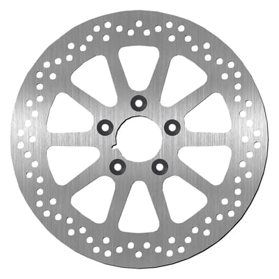6mm thick. 
11.8" / 300mm OD, 56.3mm ID, 10.5mm (3/8") counterbored mounting holes with 3.25" bolt circle dimaeter / 48.6mm  mount hole to mount hole distance. Mount style 'B'. 
OEM replacement reference 41810-08B, 41810-08C. 

SBS brake discs fit standard H-D 5-bolt hubs. Model year applications and OEM H-D part numbers are given for reference only and may feature a custom styling. Check mounting style details for use in custom applications. 
All SBS brake discs are made of a high quality stainless steel, alloyed with a high carbon content, to offer excellent brake performance and reliable stopping power in any condition. All brake discs are EU manufactured by craftsmen using high-end grinding machines for a perfectly flat disc that will work without noise or vibrations. 
- High quality stainless steel with high carbon content 
- Installs like stock 
- Perfect brake performance & stopping power under all conditions 
- Long life 
- High comfort level – no noise, no vibrations 
- High temperature resistance 
- Anti-corrosion treatment 
- Perfect suitable for all SBS brake pad compounds 
- Heat-treated stainless steel center hubs  