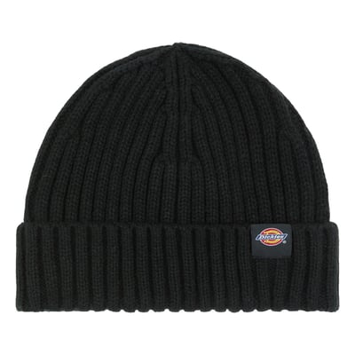 The Dickies Lockwood beanie is a cuffed fisherman beanie with authentic Dickies detail and fabrication. An acrylic beanie with added elastane for improved stretch and recovery, with dyed-to-match tri-colour Dickies loop label over the edge.