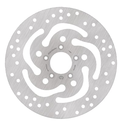 11.5" / 292mm O.D, 56.3mm I.D., 8.7mm (5/16") counterbored mounting holes with 3.25" bolt circle (48.6mm mount hole to mount hole distance). 
Mount style 'B'. 
All Moto-Master brake rotors are manufactured from premium stainless steel, offering superb braking ability and are highly corrosion resistant. CNC machined, laser cut and precision double grinded within the tightest tolerance to eliminate any brake rotor vibration. All Moto-Master brake discs are made in Europe and approved. 
- Stainless 
- Outer diameters 292.0 mm 
- Inner diameter 56.7 mm 
- Thickness 5.0 mm 
- Number of holes 5 
- Hole diameter 8.7 mm 
- Pitch 82.5 mm 
- Type Fixed Disc 
- Speedometer prepared No 
- Comes with approval 
- OEM replacement reference 44260-00, 44156-00 & 44360-00A. 
Note: Check your local MCS dealer or the MCS sales department for exact type of approval and validity on bike model and years on the test report.