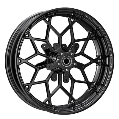 Note: Special Order Product only. To order please contact your MCS sales representative. 

- Black anodized finish 
- Ready to install wheel 
- Includes an installed Arlen Ness cartridge dual disc hub 
- Designed to style match H-D's Prodigy rear wheels found on 2020-up Special Touring / Bagger models 
- Constructed from radial forged 6061-T6 aluminum 
- Detailed CNC machining from the edge of the rim to the center of the wheel hub 
- Structurally tested to meet or exceed DOT, JAS and international load ratings 
- Smooth rolled rim lip with CNC machined details 
- Includes dual FLT rotor adapters, adapters accept factory spoke mounted 14-up FLT front rotors (both factory & - aftermarket 