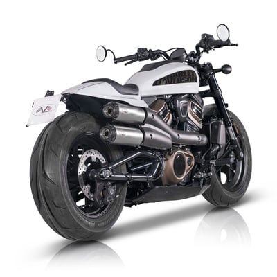 Euro 5+ homologated. 
Silver (satin brushed) stainless steel finish. 
The 'Trucker' mufflers come with with a carbon fiber end cap. A semi-full system 2 in 2 with a central balancing pipe. 2 catalyst converters are used in the central pipes. Stock head pipes are reused. All pipe work is precision TIG welded. Like with all V Performance mufflers, the exhaust tone is nice and deep by using a special inner muffler cartridge design. 
Note: Homologation is valid for unmodified stock bikes, for the specific models and model years as mentioned in the product description. Removing or modifying the standard Db killer will void the homologation. 
Note: 'Racing' pipe work / central pipes, without catalyst, are separately available but will void the Euro 5 homologation. 
Note: See 708824 for the optional Carbon Fiber heatshield. 