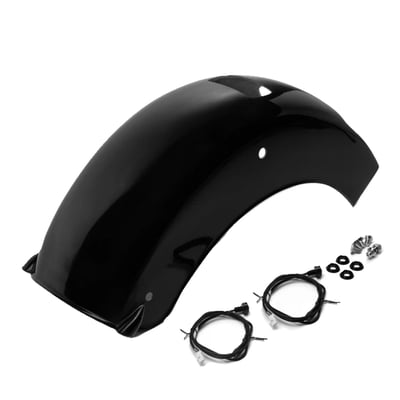 The new Indian Scout Rear Fender "Apache II" with three-in-one ECE marked running, brake, and turn signal lights is an accessory that combines style, functionality, and safety. Explicitly designed for the Indian Scout motorcycle, the "Apache II" rear fender mounts on the original fender bracket. The three-in-one running, brake, and turn signals integrate seamlessly into the fender. Compatible with the OEM solo seat. Fender comes with all the hardware needed.

Lights holds ECE approval and possesses comprehensive legal documentation, affirming its suitability for road use, assuring safety, and compliance with regulatory standards. Drive confidently with peace of mind.