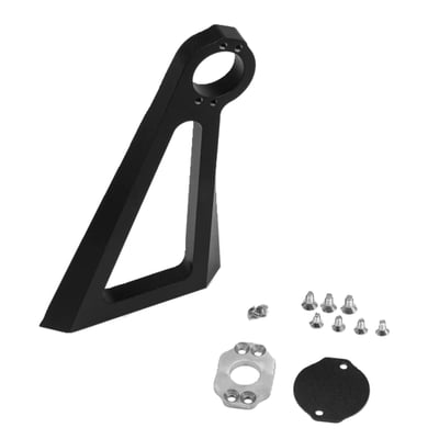 The New CNC-machined side license plate bracket is designed to fit our license plate holders or any other plate holder. The side mount license plate holder attaches to the left side of the rear wheel axle. CNC-milled aluminum, black powder-coated plate bracket perfectly works with our custom sizes plate brackets. Special custom sizes plate bracket is sold separately according to your license plate size.