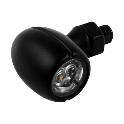 - For rear use only 
- Includes taillight, brake light and turn signal function 
- ECE approved smoke plastic lens 
- LED lighted 
- 12V DC 
- Zinc alloy housing 
- Dimensions 24mm x 18mm. 
Note: See 709915 (chrome) or 709916 (black) for front/rear turn signals with turn signal function only. 