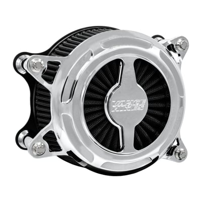 The Vance & Hines VO2 air cleaner delivers improved engine performance with that all important touch of class and style. With large inlet backing plate and billet venturi entrance for smooth air flow. CNC machined billet cover with riveted badge or machined-in badge with the Vance & Hines logo. All include a K&N Xstream high-flow and washable air filter element to insure your bike will never run out of breath. 
- Extracts the maximum performance from any machine 
- With K&N Xstream high-flow air filter element 
- CNC-machined billet cover secured with race-spec ARP hardware 
- High-capacity, deep-pleated, & washable air filter element 
- Includes backing plate, venturi and breather assemblies 
- Force™ Velocity Stack for a strong increase in power 