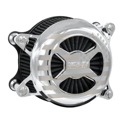 The Vance & Hines VO2 air cleaner delivers improved engine performance with that all important touch of class and style. With large inlet backing plate and billet venturi entrance for smooth air flow. CNC machined billet cover with riveted badge or machined-in badge with the Vance & Hines logo. All include a K&N Xstream high-flow and washable air filter element to insure your bike will never run out of breath. 
- Extracts the maximum performance from any machine 
- With K&N Xstream high-flow air filter element 
- CNC-machined billet cover secured with race-spec ARP hardware 
- High-capacity, deep-pleated, & washable air filter element 
- Includes backing plate, venturi and breather assemblies 
- Force™ Velocity Stack for a strong increase in power 