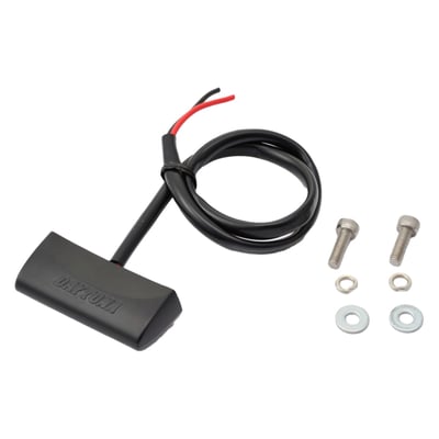 Black. LED license plate lamp made of high quality ABS plastic. 
- E-marked 
- Thread: M4 x P0.7 
- Thread distance: 24mm 
- 12V DC 
- Dimensions: 14mm high x 49mm wide x 19.8mm deep 