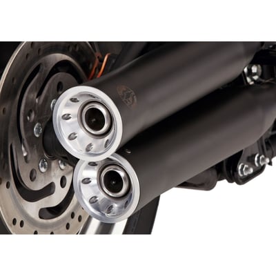 Engineered in Germany, these Falcon Double Groove slip-ons are Euro 3 homologated with an integrated catalytic converter for full street compliance. Constructed from stainless steel with a matt black coating and distinctive double-groove design that pairs classic cruiser styling with a deep, powerful sound that stays within legal limits.