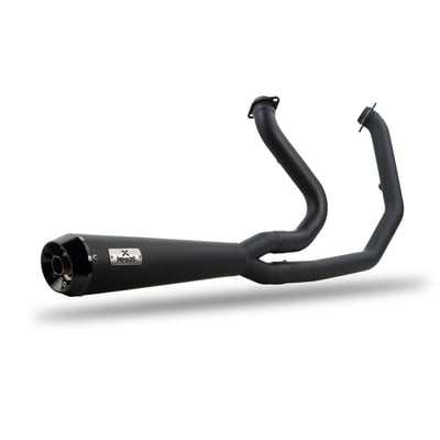 Euro 4/5 homologated. AISI 406 stainless steel. Matte black Cerakote finish (Cerakote offers a 1800 °F (982°C) heat resistant ceramic coating with proven toughness). 
Performance is nothing without reliability, therefore this system is free of electronics and valves, crafted from high-grade materials, TIG-welded in Italy and engineered to last. 
- Deep, bass-rich tone 
- Aggressive racing sound at high RPM 
- Enhanced torque and throttle response 
- ECE type-approved for street-legal use in Europe 
- Designed in Switzerland – Made in Italy. 
Note: Homologation is valid for unmodified stock bikes, for the specific models and model years as mentioned in the product description. Removing or modifying the standard baffle will void the homologation. 
Note for optional heat shields see: 
Optional heat shields for 00-24 TC & M8 Softail: 
- 709258 Stainless. Brushed satin. Works finish
- 709259 Stainless. Black Cerakote
- 709260 Stainless. Polished
- 709261 Titanium. Brushed satin. Works finish. 
Note for replacement parts see: 
- 709266 Billet end cap. Alu / Black 
- 709267 Homologated dB killer. Stainless 
- 709268 Racing dB killer. Medium. Stainless +7dB over homologated dB killer 
- 709269 Racing dB killer. XL. Stainless +10dB over homologated dB killer 
