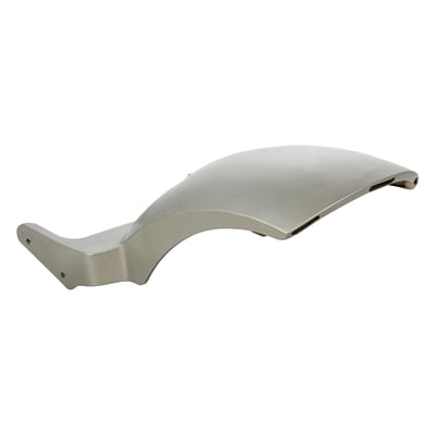 For 8" wide wheels with a Metzeler 260 tire. 
With integrated lighting. Features integrated 10mm fender struts. Fabricated from unpainted raw 2mm thick steel that is deep-drawn and laser-cut. Offers exceptional torsion-stability. Complete with brackets and fender struts that are TIG welded on welding rigs for best fit. Can be used to carry a passenger. 
- With integrated weld-in housing for the included LED turn signals and taillight 
- Comes with integrated 943260 Mini LED center taillight (53mm x 8mm inner dimension of lighting insert) 
- Comes with integrated 943262 Shorty LED turn signals (41mm x 8mm inner dimension of lighting inserts) 
- Includes mounting hardware 
- No base plate and tank cover. 
Note: With approval. Check your local MCS dealer or the MCS sales department for exact type of approval and validity on bike model and years on the test report. 