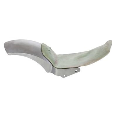 Complete rear fender kit made for 8" wheels with a 240 tire.  
Without the special fiberglass frame cover, for a clean transition from seat to fuel tank.  
Handcrafted from steel with integrated 10mm fender struts. Suitable for carrying a passenger. Fenders are welded on special welding jigs for the best precision and fit. Kit includes stainless steel mounting material and a fiberglass seat base plate for the stock tank. Fender kits are available with or without a fiber glass seat to fuel tank frame cover. 
Note: With approval. Check your local MCS dealer or the MCS sales department for exact type of approval and validity on bike model and years on the test report.