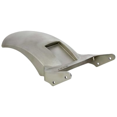 Shorter than stock length. 
For 5" wide wheels with a 180 tire. 
Fender kit handcrafted from steel with integrated 10mm fender struts. Suitable for carrying a passenger. Fenders are welded on special welding jigs for the best precision and fit. Kit includes stainless steel mounting material. 
Note: With approval. Check your local MCS dealer or the MCS sales department for exact type of approval and validity on bike model and years on the test report.