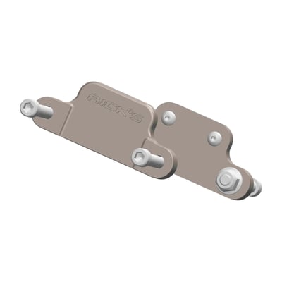 Machined finish. 
Fender spacer / installation kit. Required for Rick's 709643, 709645, 709644 21" custom front fenders for Tourings.
Complete with installation hardware. 