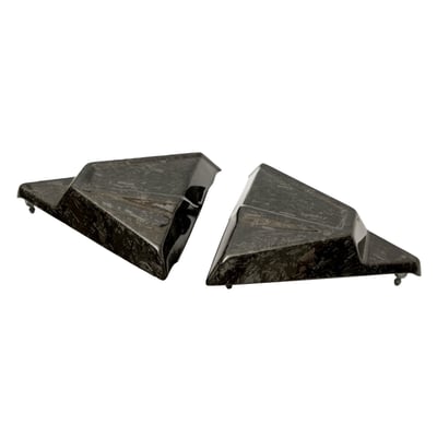 Forged carbon. Made from chopped carbon fiber strands mixed with resin and compressed in a mold. The result is a material that looks more like marble or camouflage, no two are alike, without a directional weave.

Carbon fiber side covers. Ultra light weight and manufactured from highest quality pure carbon fiber. The combination of weight reduction and the look of true carbon fiber makes these covers a must have add-on for any Clubstyle or performance orientated bike. Hassle-free installation. EU made. 
- Ultra light weight around 510 grams per set 
- Manufactured from top quality carbon fiber 
- Gloss UV stable surface 
- With pins for a snap-on installation 
- Bolt-on replacement for the stock side covers 
- It is advised installation is done by a capable mechanic 