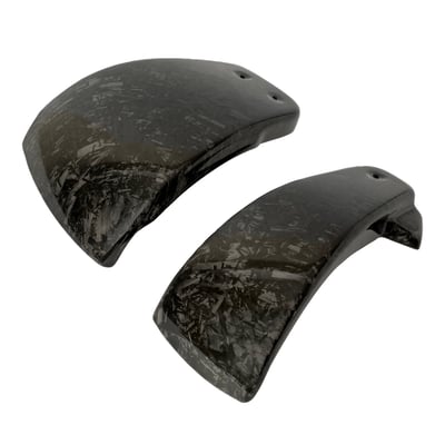 Forged carbon. Made from chopped carbon fiber strands mixed with resin and compressed in a mold. The result is a material that looks more like marble or camouflage, no two are alike, without a directional weave.

Carbon fiber side covers. Ultra light weight and manufactured from highest quality pure carbon fiber. The combination of weight reduction and the look of true carbon fiber makes these covers a must have add-on for any Clubstyle or performance orientated bike. Hassle-free installation. EU made. 
- Ultra light weight 
- Manufactured from top quality carbon fiber 
- Gloss UV stable surface 
- With pins for a snap-on installation 
- Bolt-on replacement for the stock side covers 
- It is advised installation is done by a capable mechanic 