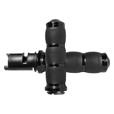 The Air Ride for you hands. USA made and functional with a great feel. Rubber of special core bars is used to create air pocket inside the grip body, improving the ride in general and helps eliminate the tingle sensation you may have after a long ride. Soft serrated texture for no hand-slip. Easy on the eyes are the 6061 billet aluminum end caps and collars. 
- For 1 inch handlebars 
- Fly-by-wire 
- Dimensions: Inside length = 4.600" OD = 1.625"