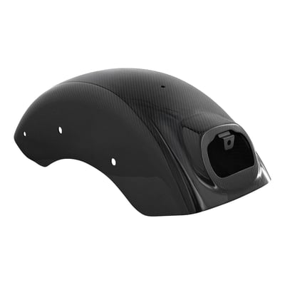 Carbon Fiber Rear Fender made for Softail models   
Each fender is made from premium prepreg carbon fiber
Features a smooth rolled custom look without stamped indentations found on factory stamped fenders
Raised taillight area is inspired by our early digger fenders, provides unique but clean style
High gloss, UV-resistant clear coat finish for long-term durability
Pre-cut & drilled for direct bolt-on installation
Accepts factory taillight & turn signal assemblies