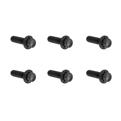Black anodized finish. 
Transmission top cover bolt kit for stock transmission top covers. Bolts are CNC machined from solid titanium. The 12-point bolt heads are spot drilled with a lightning hole design on the bolt flange. Reduced weight compared to steel or stainless and sure to add a wow factor. Excellent corrosion resistant. 