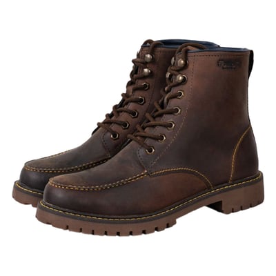 The Trip Machine Moc-toe boots is a classic that has stood the test of time. Originally designed in the early 1900s for factory workers, the boots are crafted with a distinctive moccasin-style toe, which provides extra protection and durability for the toe area. The Moc-toe features an additional 1.8 mm mould at the toe and heel along with ankle protectors. Crafted from heavy duty abrasion resistant leather, the boots are engineered to protect in case of the unfortunate slide. The sole is resin based that’s curated for extra grip on the road. With a metal shank, texon based insole and a premium lycra lining ensures that your feet have utmost comfort on long days. The Moc-toe boots are styled for the ride and off it. They are the perfect footwear even on days when you’re not on the motorcycle. They are a timeless footwear that incorporates style and function.