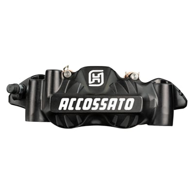 Black anodized finish.
108mm mounting distance.
Aluminum pistons.
4x ST (Standard sintered) brake pads per caliper.
Complete with Standard brake pads.
Accossato Monobloc Forged Radial Brake Calipers are engineered for riders that demand maximum performance and precision. Comes complete with 4x ST (Standard sintered) brake pad set. Manufactured from high-quality CNC machined forged aluminum, this caliper combines strength with a rigid lightweight construction to deliver exceptional braking control and reliability. Each caliper is designed to maximize braking efficiency and handling. Each caliper is also checked and tested before it it leaves the factory. This makes an Accossato caliper an excellent choice for riders that demand top-level technology paired with uncompromised quality.