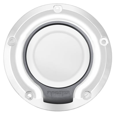 7.75" diameter. 5-hole. 
CNC machined from a high grade billet aluminum material for strength and meticulous precision. Bolt-on installation ease to the primary cover for a no-hassle installation. The bold Fangster color-embedded design was created to set you apart from the rest with a recognizable custom look. Perfect to style-combine with other Fangster products. 