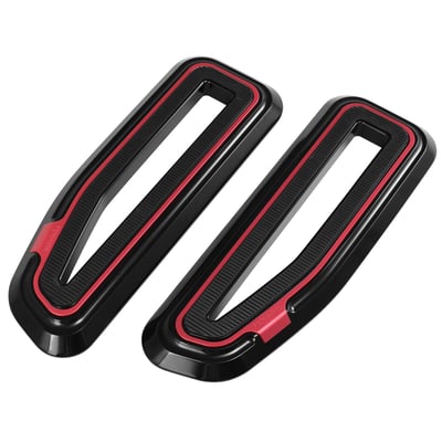 Crafted from CNC machined from high grade billet aluminum to guarantee strength and precision fitment. Premium rubber is used to help reduce foot-slip and offer durable surface. These offer bolt-on installation ease for a no-hassle installation. The bold Fangster color-embedded design was created to set you apart from the rest, with a very recognizable custom look. Perfect to style-combine with other Fangster products. 