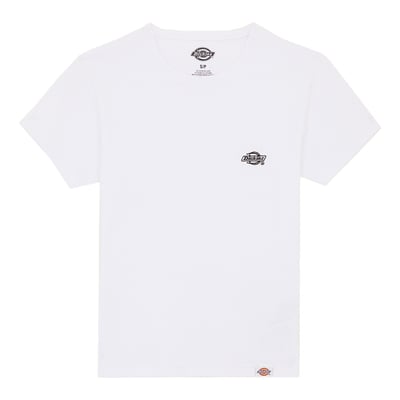 The Dickies Gladeville female t-shirt is a slim fit short sleeved t-shirt. Made with BCI cotton with added elastane for stretch and comfort, featuring small embroidered Dickies logo on the left chest, and iconic woven Dickies label in the side seam. A clean, short sleeved T for daily wear.

• Slim fit
• 94% BCI cotton / 6% elastane