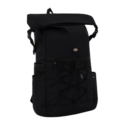 The Dickies Ashville Utility roll top is a highly functional utility bag with roll top entry. Made out 100% recycled ripstop Cordura for durability, this bag features
roll top with buckle and tape, padded laptop pocket with elasticated binding, multiple pockets, padded mesh back, elasticated cord with toggle adjusters, had
strap, and Dickies as well as Cordura labels. A technical roll top backpack that will meet all of your carrying needs.
• 100% recycled polyester