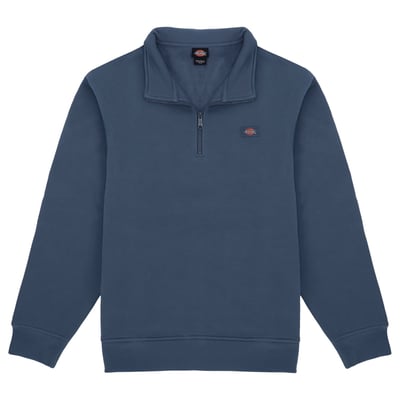 The Dickies Oakport Quarter zip hoodie is a regular fitting sweat with a zip-up high neck, featuring the iconic Dickies woven label on the chest, and finished with stitched hems. Made of poly-cotton brushed fleece used for its durable, wrinkle and shrink resistant properties. A relaxed piece made for comfort and durability.

• Brushed fleece
• 60% BCI cotton / 40% polyester
• 350 GSM