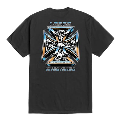 Are you ready to rock with this Loser Machine t-shirt? This t-shirt is made of 100% cotton for maximum comfort and durability. LMC always produces cool apparel, including t-shirts, hoodies, sweats, jackets and caps with its rebellious, anti-establishment ethos and the motto “We don’t care what you think”. The brand blends vintage, gritty, and rebellious styles inspired by classic motorcycles, hot rods, tattoo art, and 60s/70s surf/skate culture. Whether you're hitting the road, the skate park, or the couch, you'll love wearing this cool and cozy t-shirt. Don't miss this chance to get your hands on the Loser Machine Glory apparel today! 

• Regular fit
• 100% cotton
• Heavyweight t-shirt
• Small print on the left chest 
• Large back print