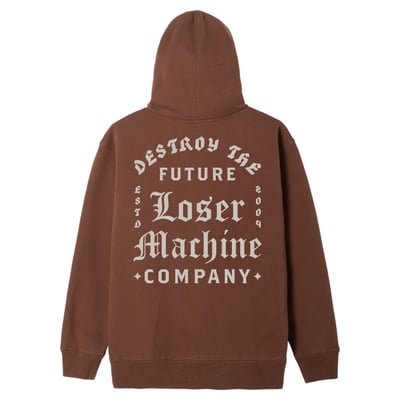 Are you ready to rock with this Loser Machine hoodie? Made from a soft-yet-durable cotton-poly fleece blend, it’s built to keep you warm without slowing you down. Standard fit, everyday comfort, and just the right amount of attitude.

LMC always produces cool apparel, including t-shirts, hoodies, sweats, jackets and caps with its rebellious, anti-establishment ethos and the motto “We don’t care what you think”. The brand blends vintage, gritty, and rebellious styles inspired by classic motorcycles, hot rods, tattoo art, and 60s/70s surf/skate culture. Whether you're hitting the road, the skate park, or the couch. Don't miss this chance to get your hands on the Loser Machine Glory apparel today!

• Standard fit 
• 70% cotton / 30% polyester
• Stock pullover fleece
• Small print on the left chest 
• Large back print
