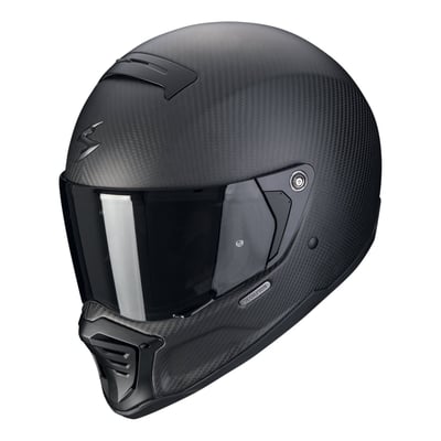 The Scorpion EXO-HX1 is a great full face helmet for Urban/Street riders. Compared to other helmets, full-face helmets offer the best overall protection because they cover you from top to bottom. The main job of a helmet is to provide protection. The EXO-HX1 made of fiberglass / fiber mix is generally stronger than a polycarbonate shell. These helmets are lightweight, durable and somewhat flexible, providing excellent shock absorption. The chinstrap is an important part of the helmet in the event of a crash and it is also the part you have to deal with the most when putting on and taking off the helmet. The EXO-HX1 is equipped with a Micrometric closure, Pinlock prepared Maxvision visor, retractable sunvisor and a ventilation system with 1 exhaust port, 2 inlet ports that keeps your head fresh and cool. The inner lining of the helmet is removable, washable. This helmet is ECE R22.06 certified.