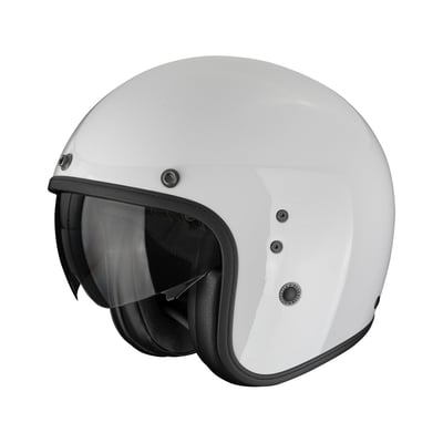 The Scorpion Belfast is an all that retro-classic! The answer to who dream for a perfect marriage of retro and modern style. Designed to seduce you with the philosophy of ‘attention-to-detail’ finishings and simple fashion quality. Made of fiberglass, included a sun visor which can easily be clicked down. Comfortable fitment to retain you with Scorpion’s supreme quality leather and a Kwikwick3 material that is hygienic and moisture wicking. The cheek pads are completely removable and can be washed easily. The helmet is ECE R22.06 approved and has micro buckle closure, you can put the helmet on and off in no time.